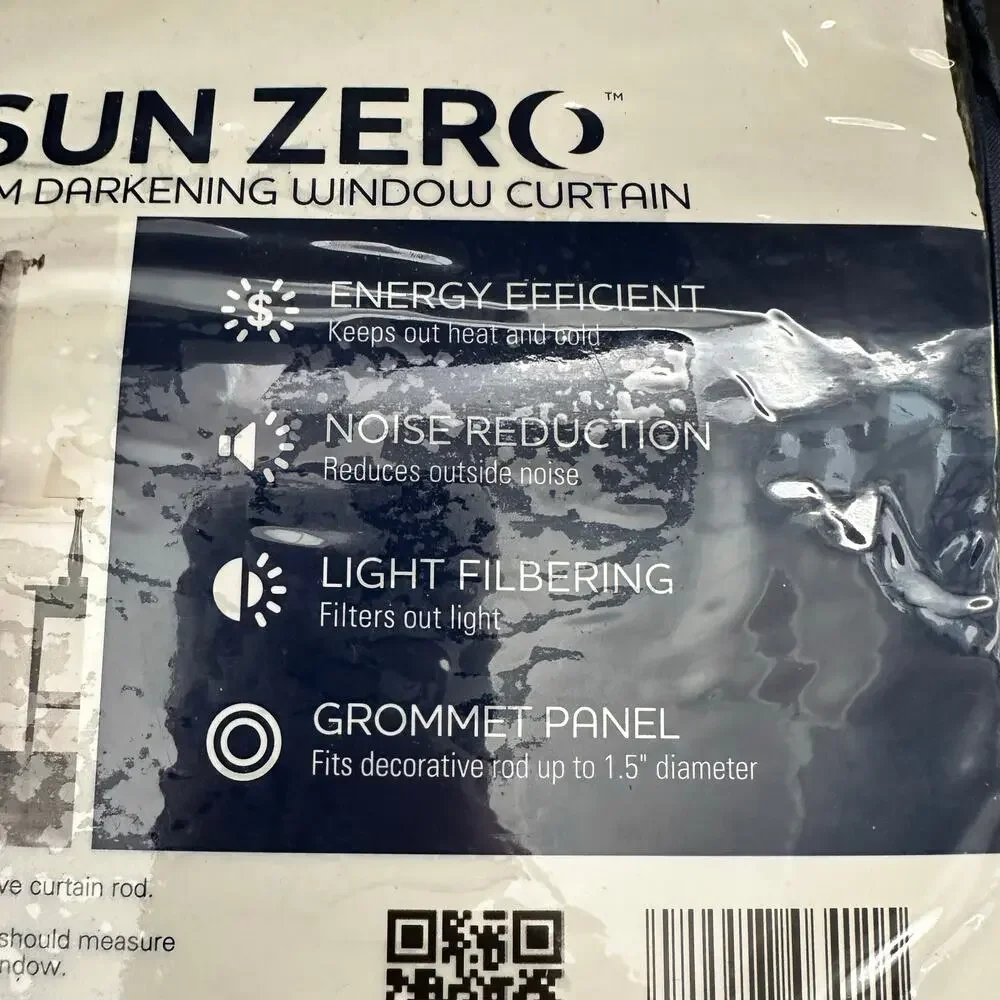 Sun Zero Room Darkening Window Curtain 50x84 Grey Cadiz 1 Grommet Panel